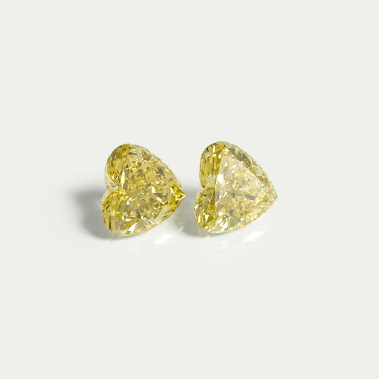 Yellow Heart Lab Grown Diamond Matching Pair