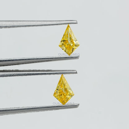 Yellow Kite Cut Lab Grown Diamond Matching Pair Loose