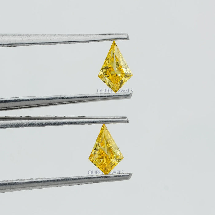 Pair Of Yellow Kite Lab Diamonds