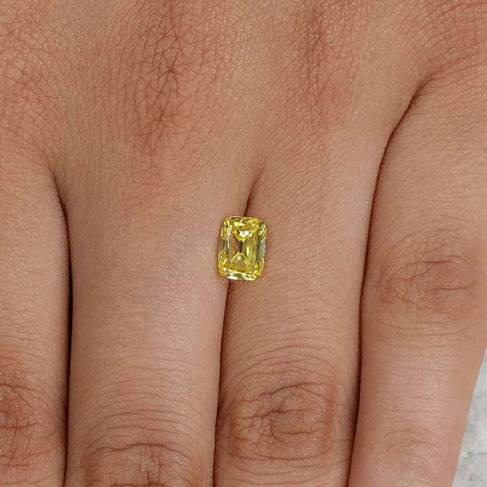 Yellow Old Mine Cushion Lab Grown Loose Diamond