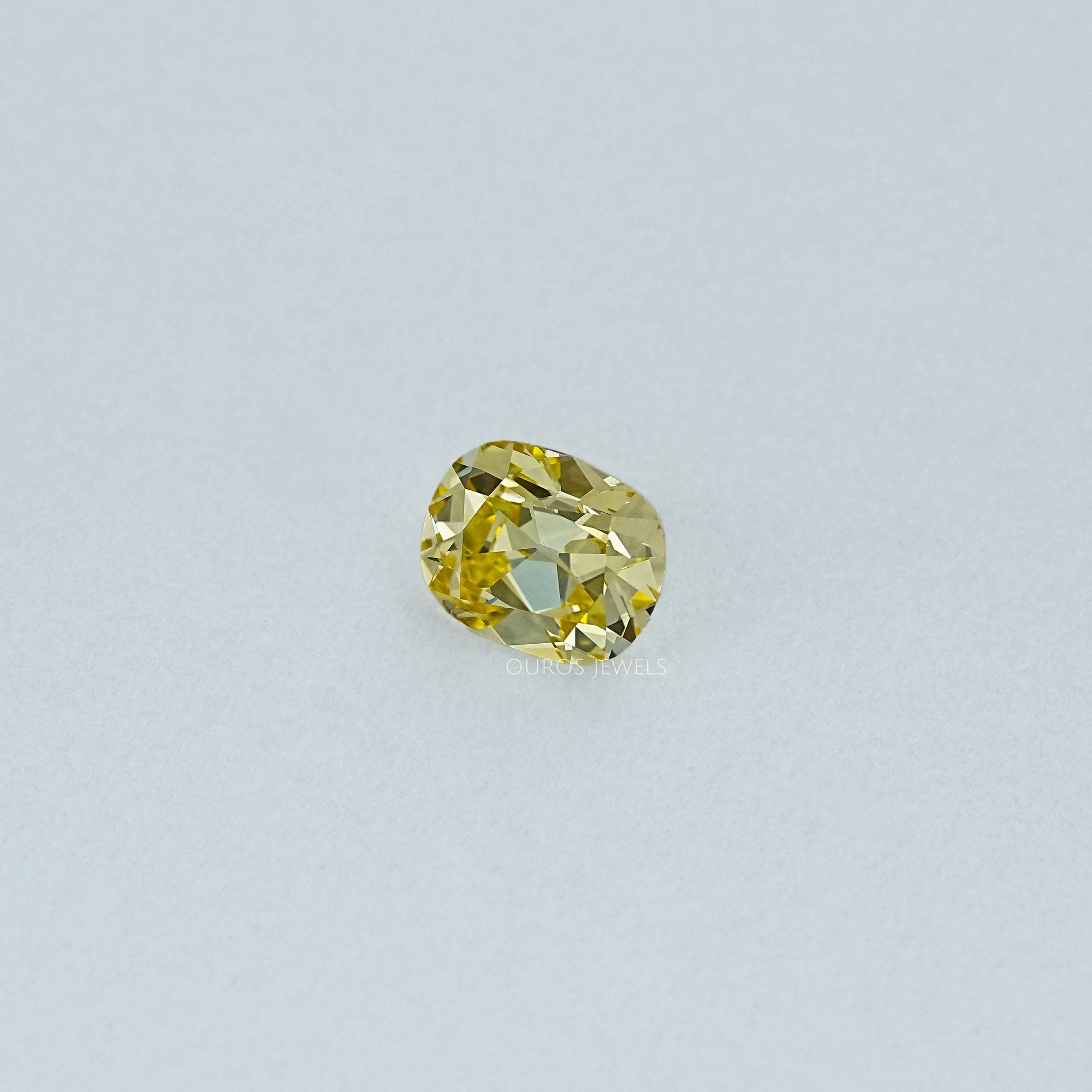 Yellow Old Mine Cushion Cut Lab Grown Diamond