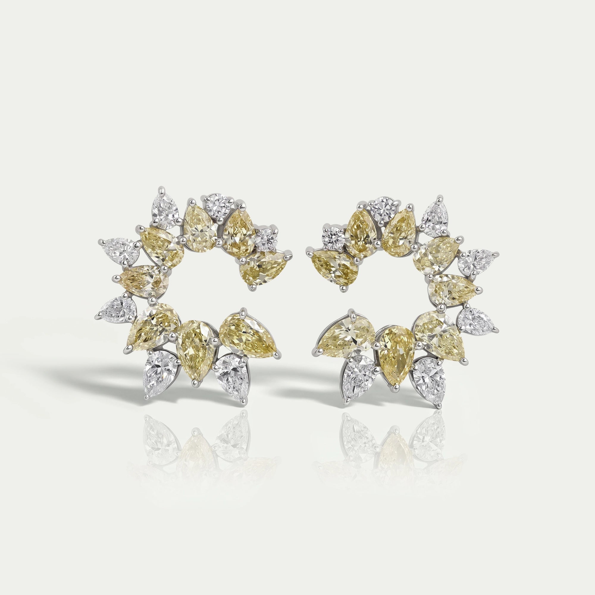 Yellow Pear Diamond Open Hoop Earrings Earring