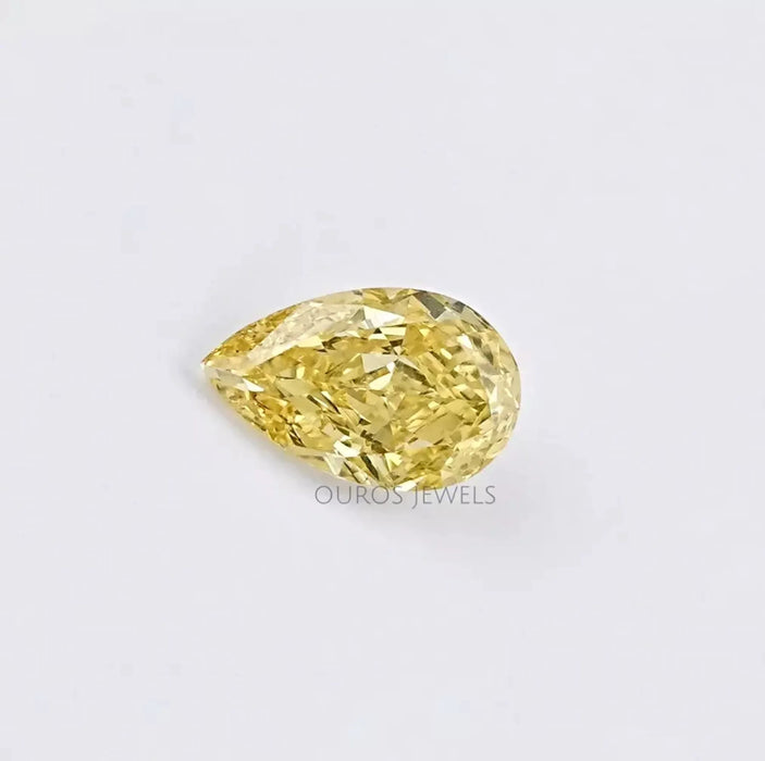 Yellow Pear Shaped Lab Grown Diamond
