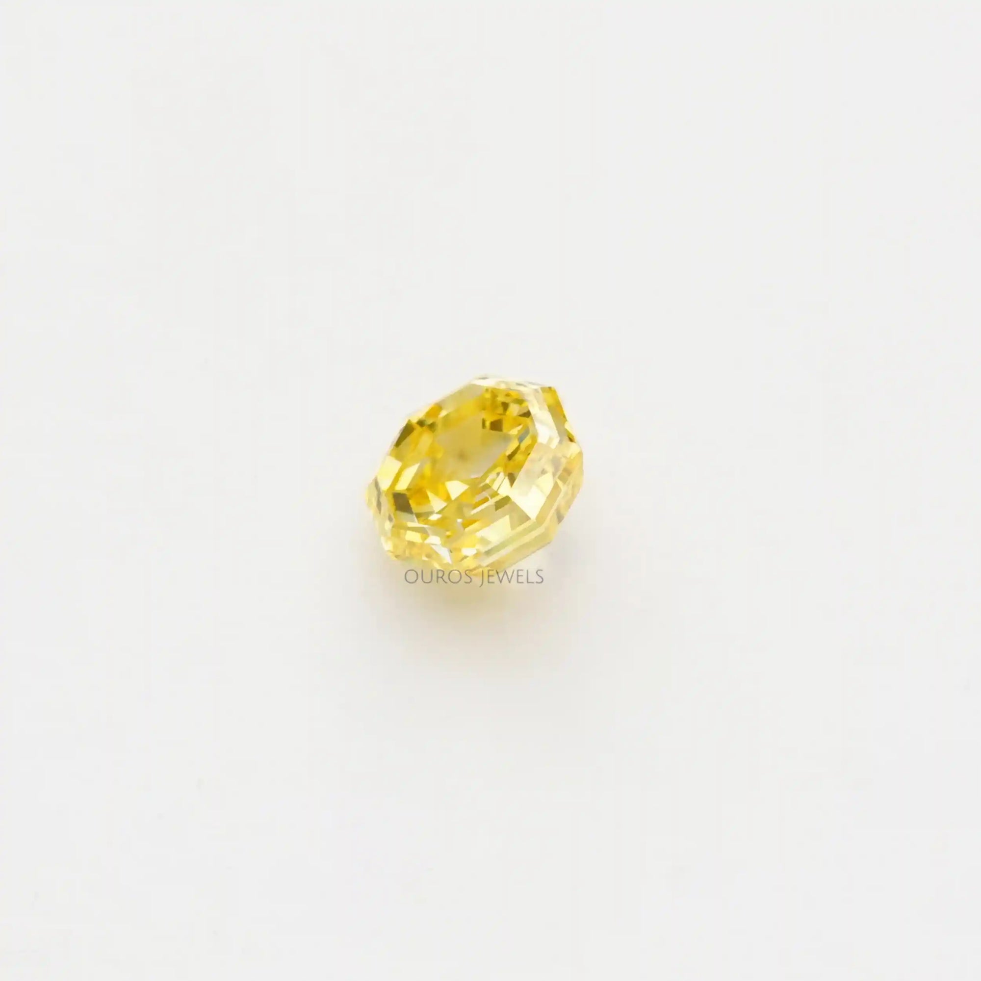Yellow Octagon Cut Lab Grown Diamond