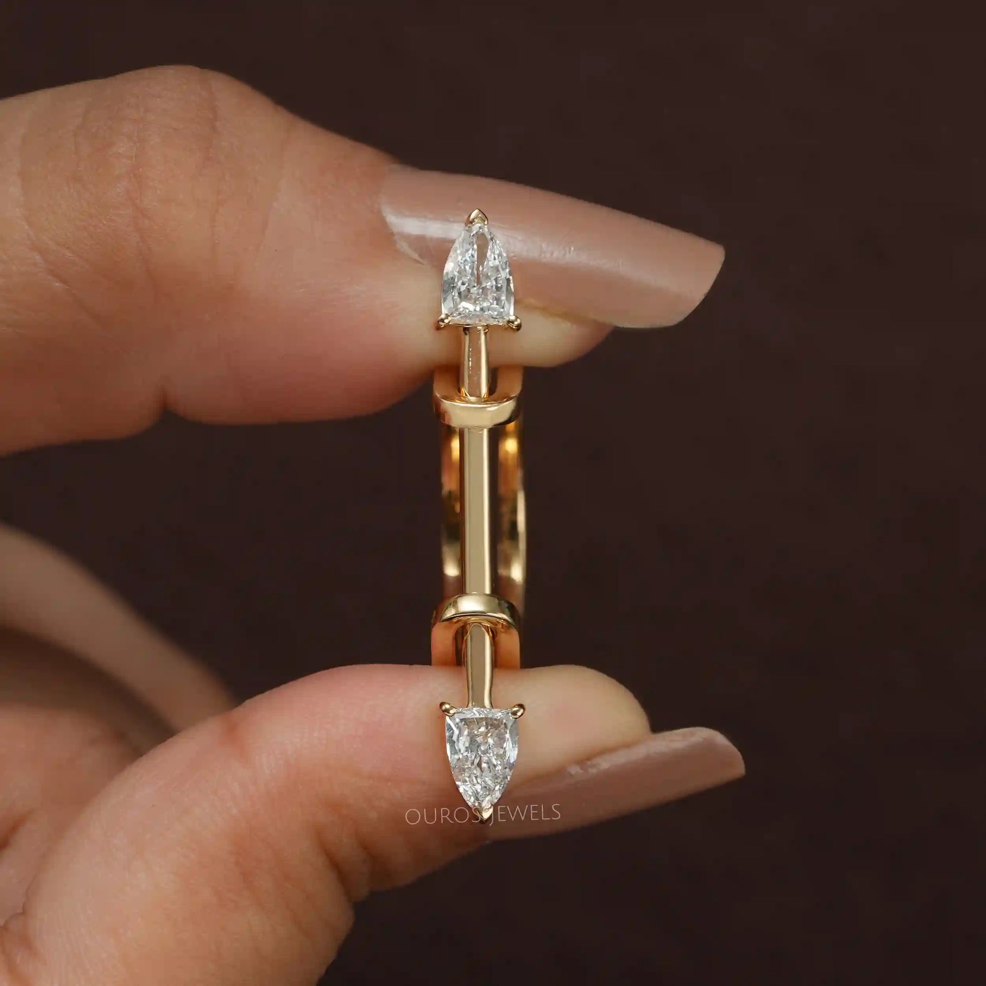 2 Stone Arrow Cut Lab Grown Diamond Ring