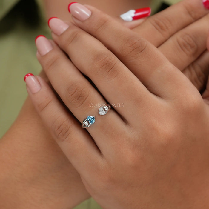 Beautiful And Excellent Shine Of Fancy Blue Heart Shape Diamond Engagement Ring