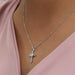 [Lab Grown Diamond Cross Cut Pendant]-[Ouros Jewels]
