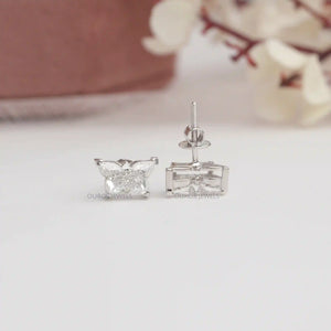 [Butterfly Cut Lab Grown Diamond Stud Earrings]-[Ouros Jewels]