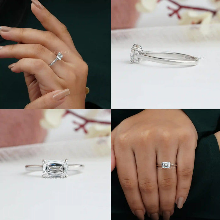 collage's of east west criss cut diamond solitaire engagement ring