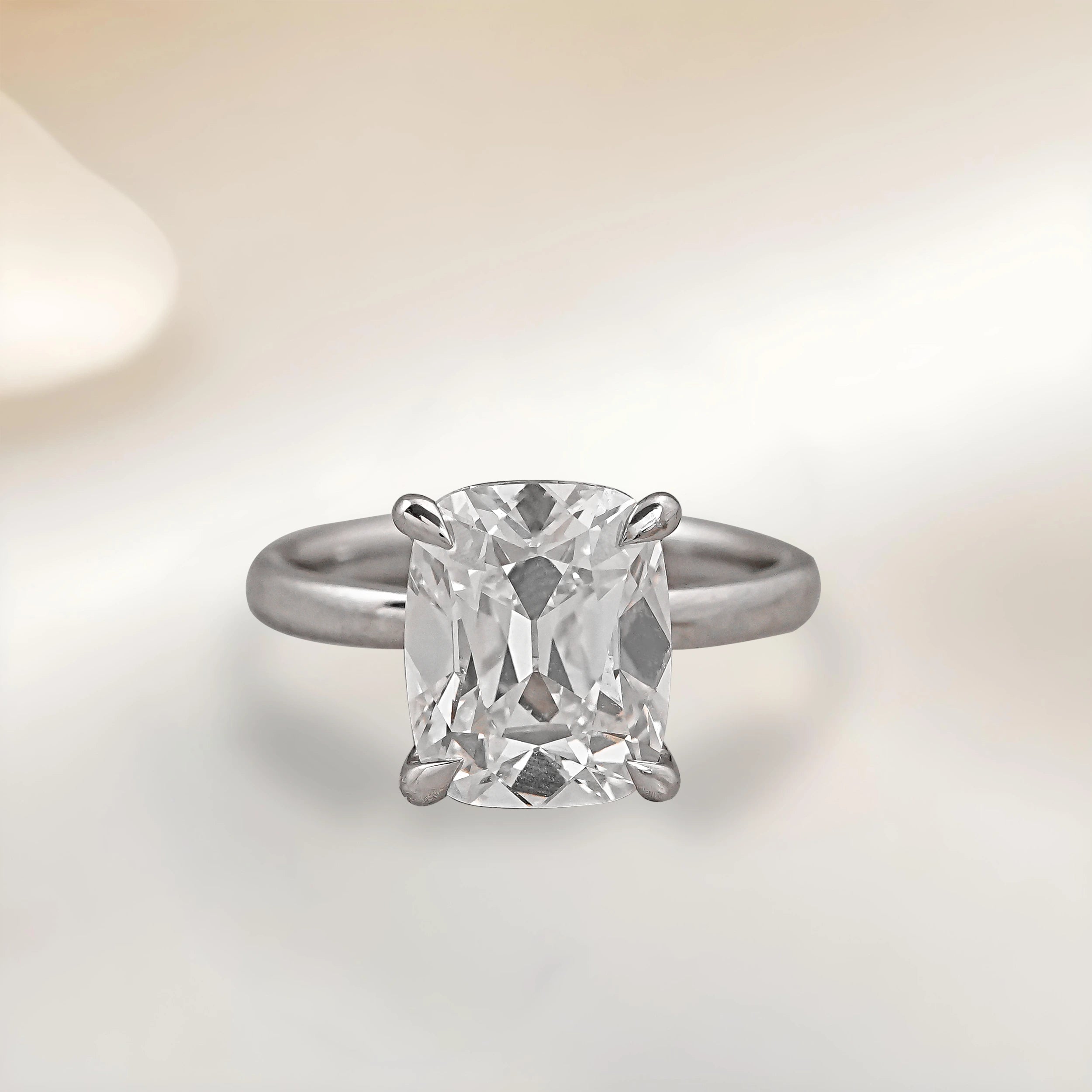 Cushion Cut Diamond Solitaire Ring