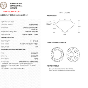 [IGI Report of Bluish Green Diamond]-[Ouros Jewels]