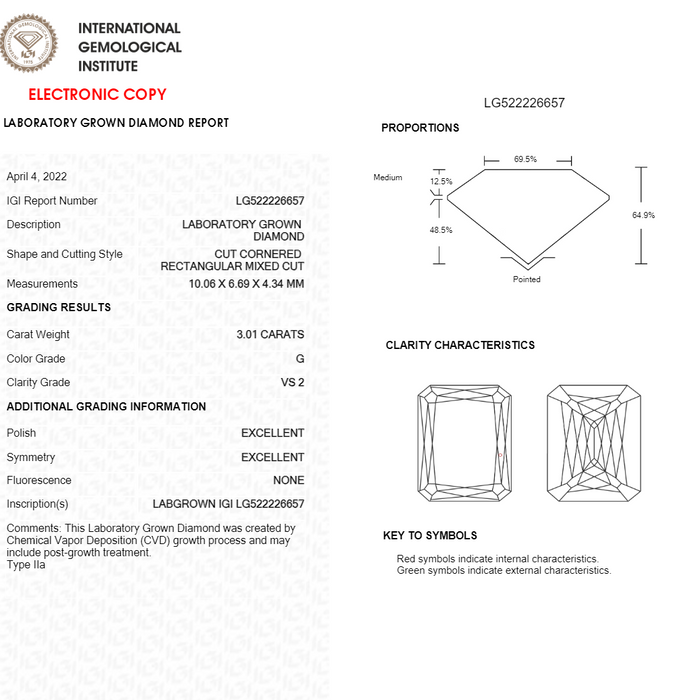 3.01 Carat Criss Cut Lab Created Diamond