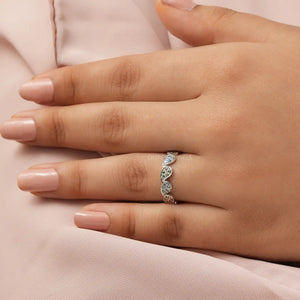 [A Women wearing Fancy Colored Round Diamond Ring]-[Ouros Jewels]