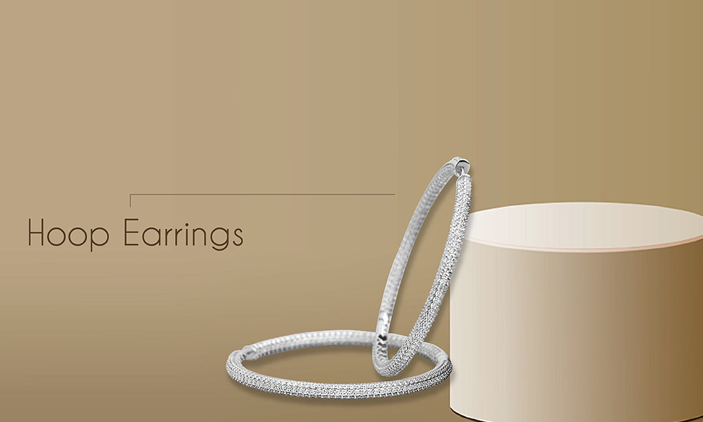 Image showing lab-grown diamond hoop earrings crafted in various metals