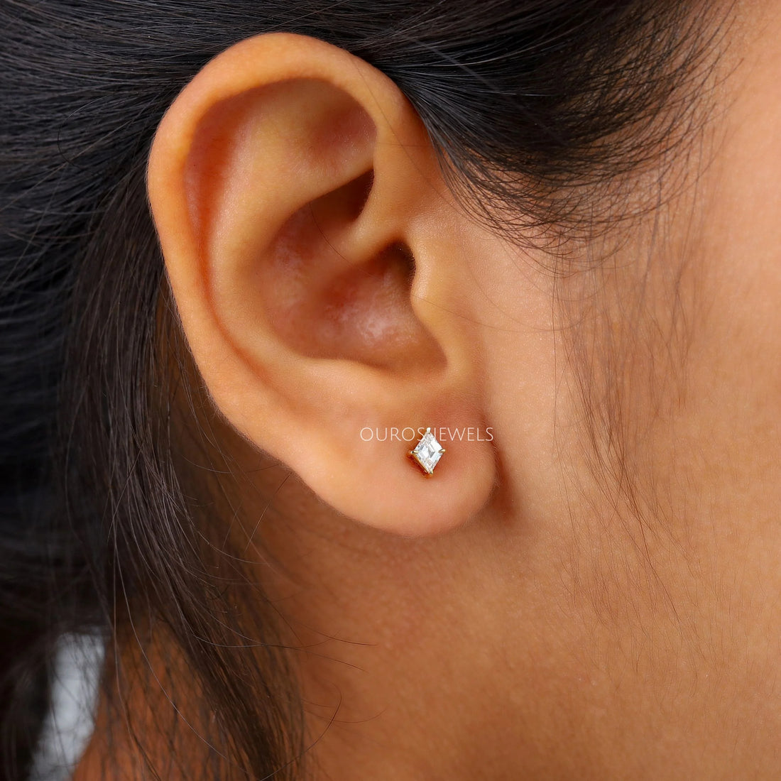 Kite Cut Lab Grown Diamond Stud Earrings