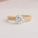  8 prongs set lab diamond engagement ring made with Old European round cut diamond