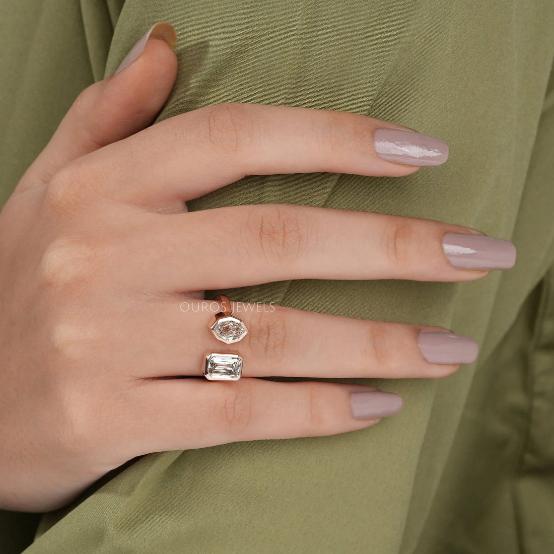 Criss Cut And Moval Diamond Toi Et Moi Engagement Ring