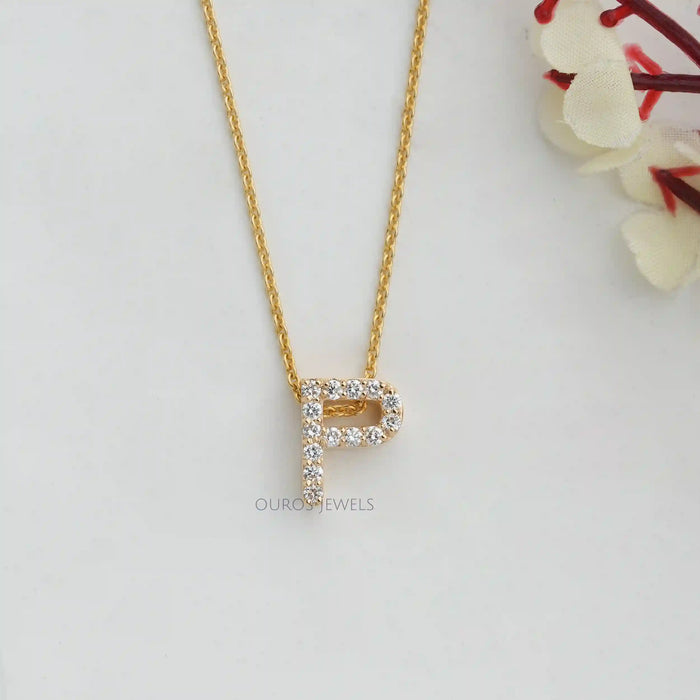 Round Diamond Conflict Free Letter Pendant