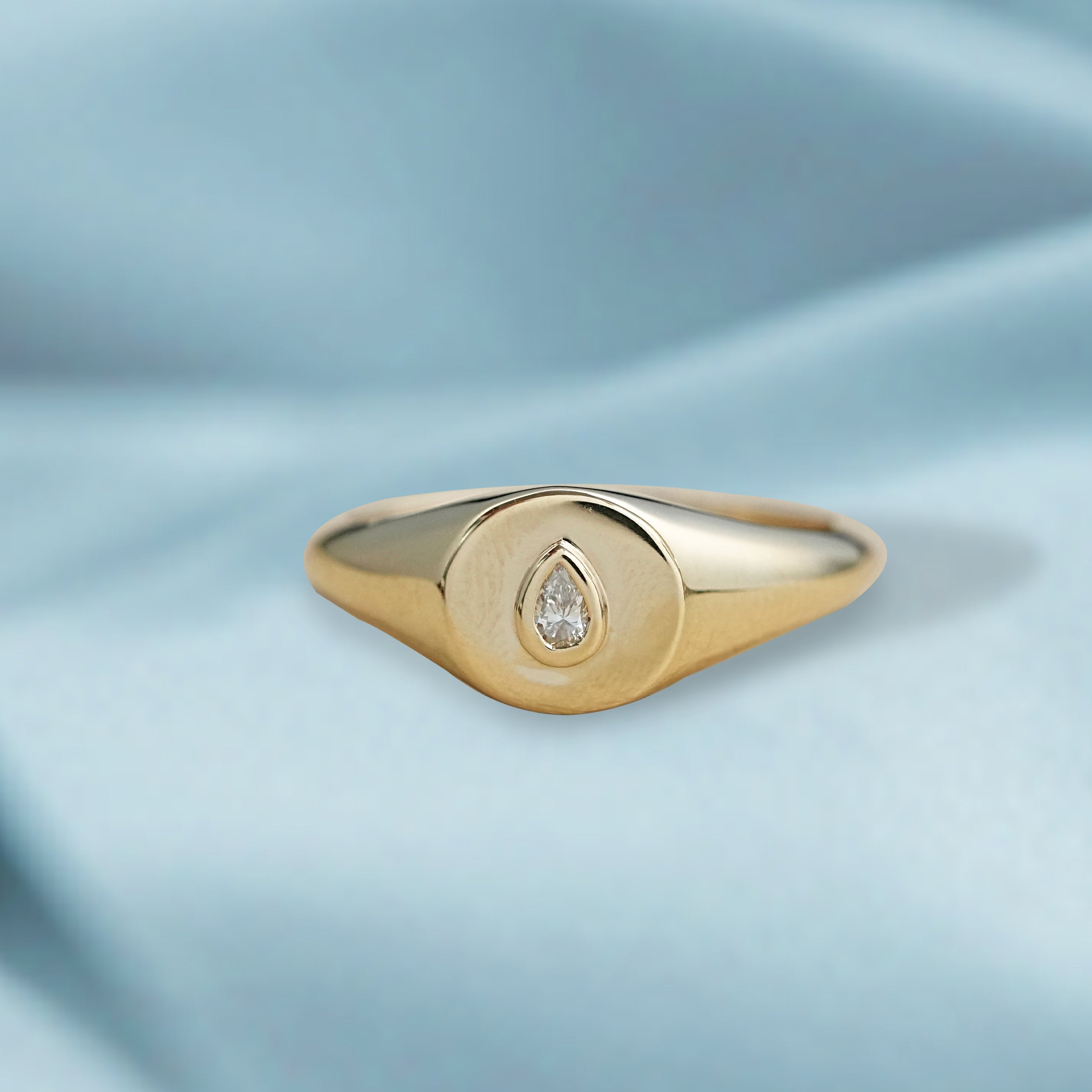 Pear Diamond Wedding Band