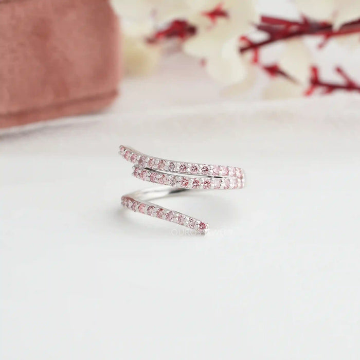 [Front View of Round Diamond Wedding Ring for Women]-[Ouros Jewels]