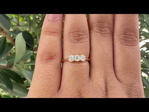 Three Stone Cushion Diamond Ring