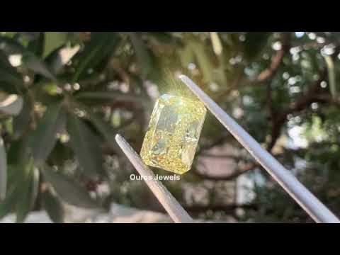 Youtube video of 2.15 Carat Fancy Intense Yellow Radiant Cut Lab Diamond in high quality.