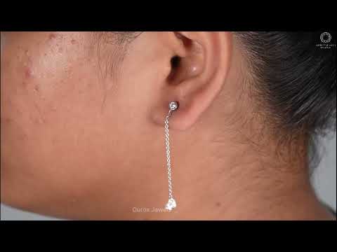 [Youtube Video of Long Round Cut Diamond Earrings]-[Ouros Jewels]