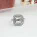 Princess Cut Double Halo Semi Mount Ring