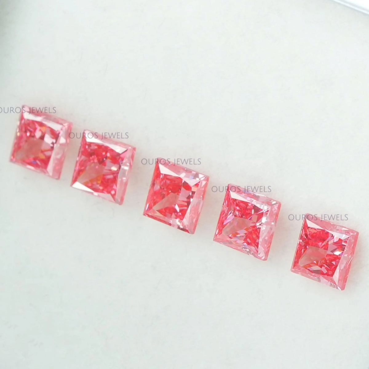 0.52 Carat Each Pink Princess Lab Grown Diamond Loose