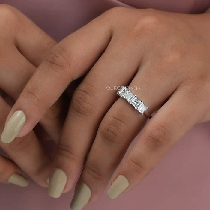 5 Stone Princess Cut Diamond Anniversary Ring