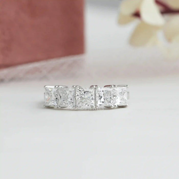 5 Stone Princess Cut Diamond Anniversary Ring