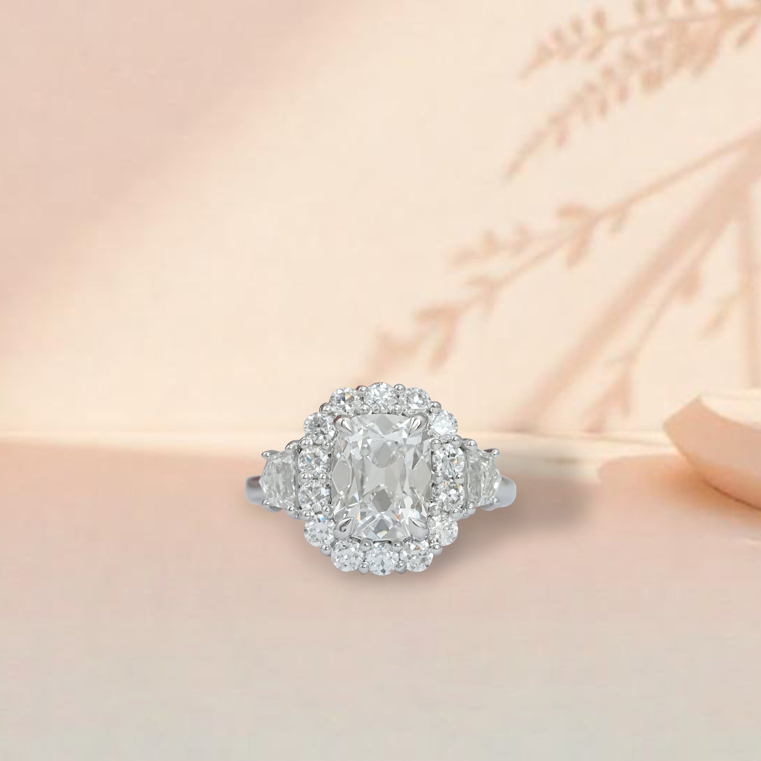 Radiant Cut Halo Diamond Ring