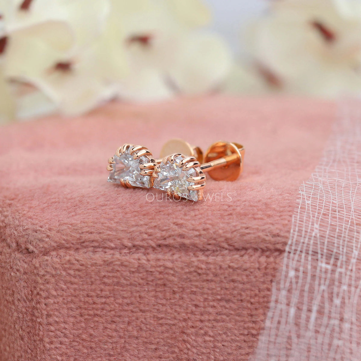 Rose Gold Cadillac Cut Stud Earrings Earring