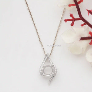 Asymmetrical Round Cut Lab Diamond Pendant