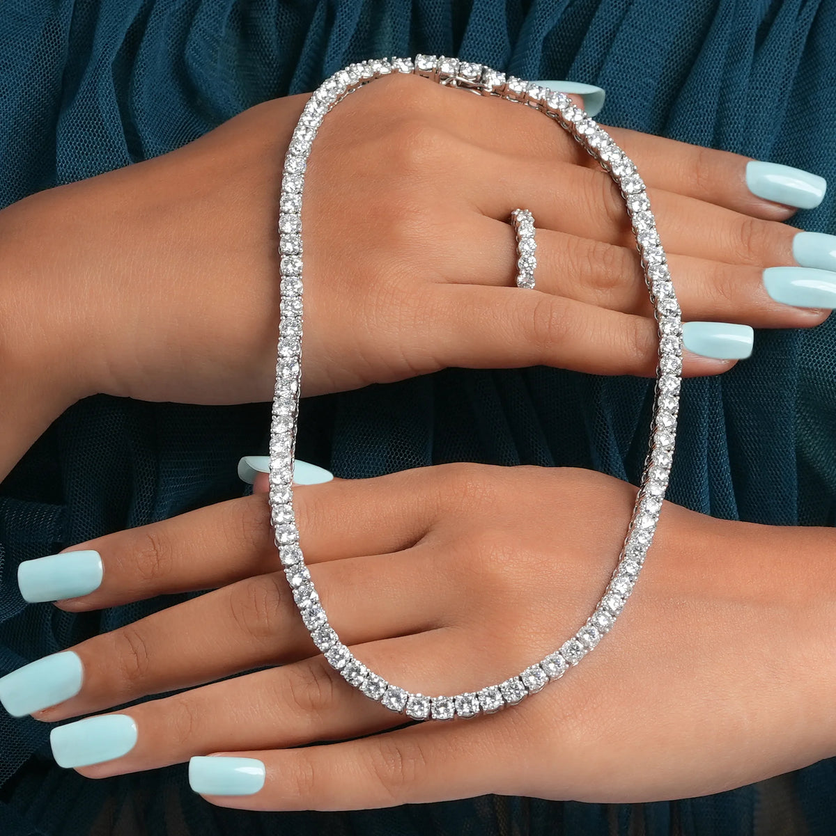 4.50 MM Round Cut Lab Diamond Necklace