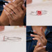 Multi View In One Image Pink Cushion Cut Lab Diamond Three Stone Engagement Ring