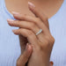 In finger side look of emerald lab made diamond wedding band