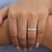 In finger look of oval shape lab created diamond engagement ring with seven stone setting