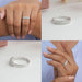Collage of emerald cut diamond wedding anniversary band