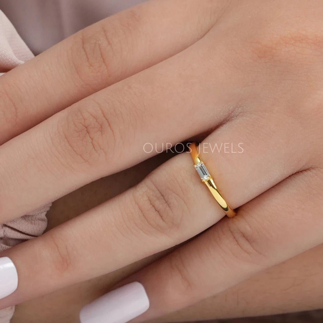 Baguette Cut East West Solitaire Ring