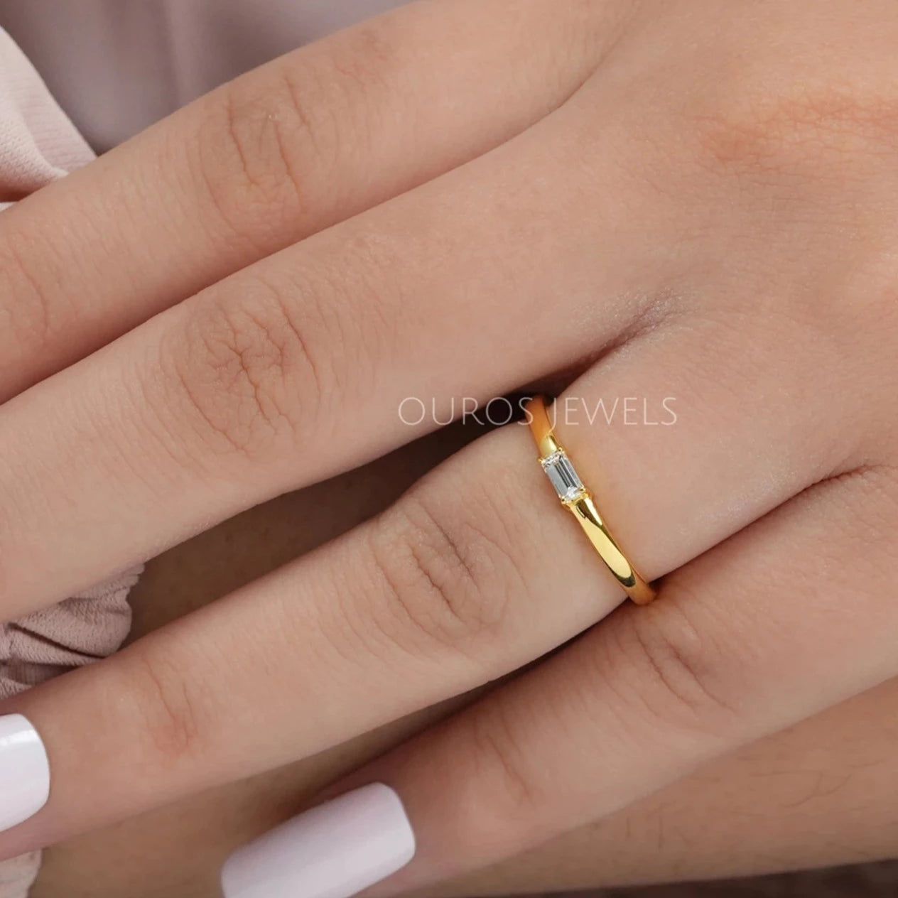 Baguette Cut East West Solitaire Ring