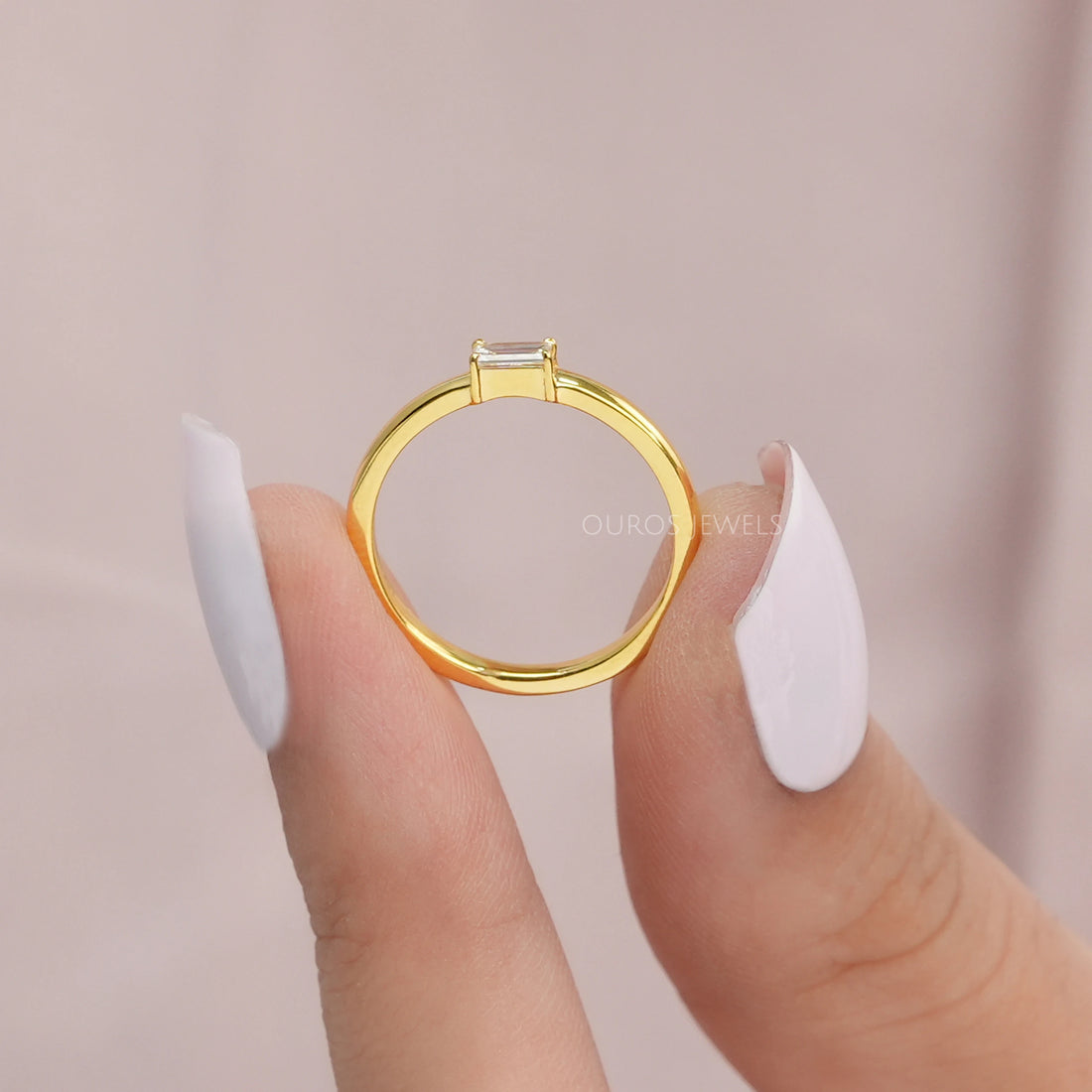 Baguette Cut East West Solitaire Ring