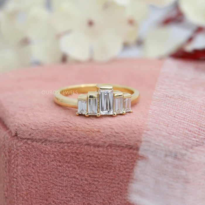 Baguette Cut Lab Grown Diamond Wedding Ring