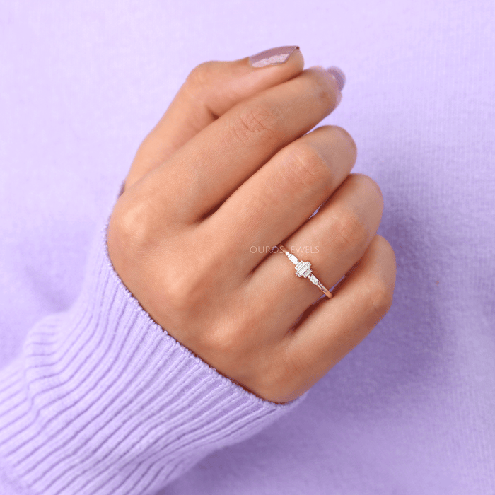 Baguette Diamond Dainty Ring