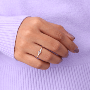 Baguette Diamond Dainty Ring