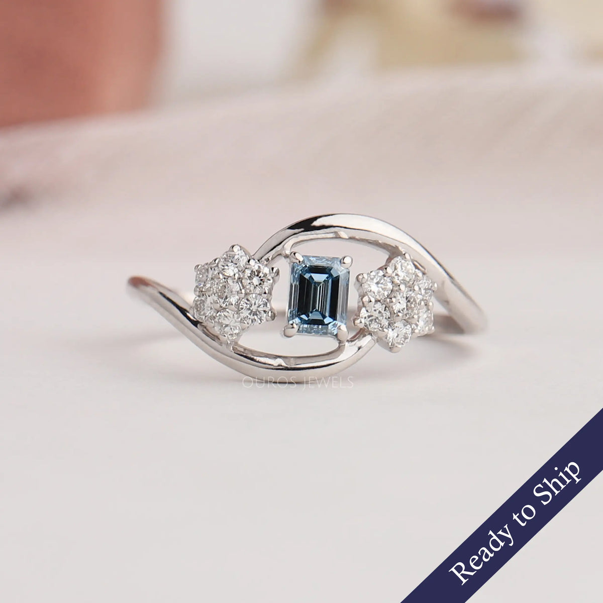 Dainty emerald cut ring shop