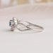 14k white gold curved shank of blue heart brilliant cut diamond infinity wedding band