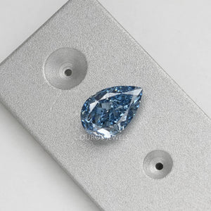 1 CT blue pear lab diamond