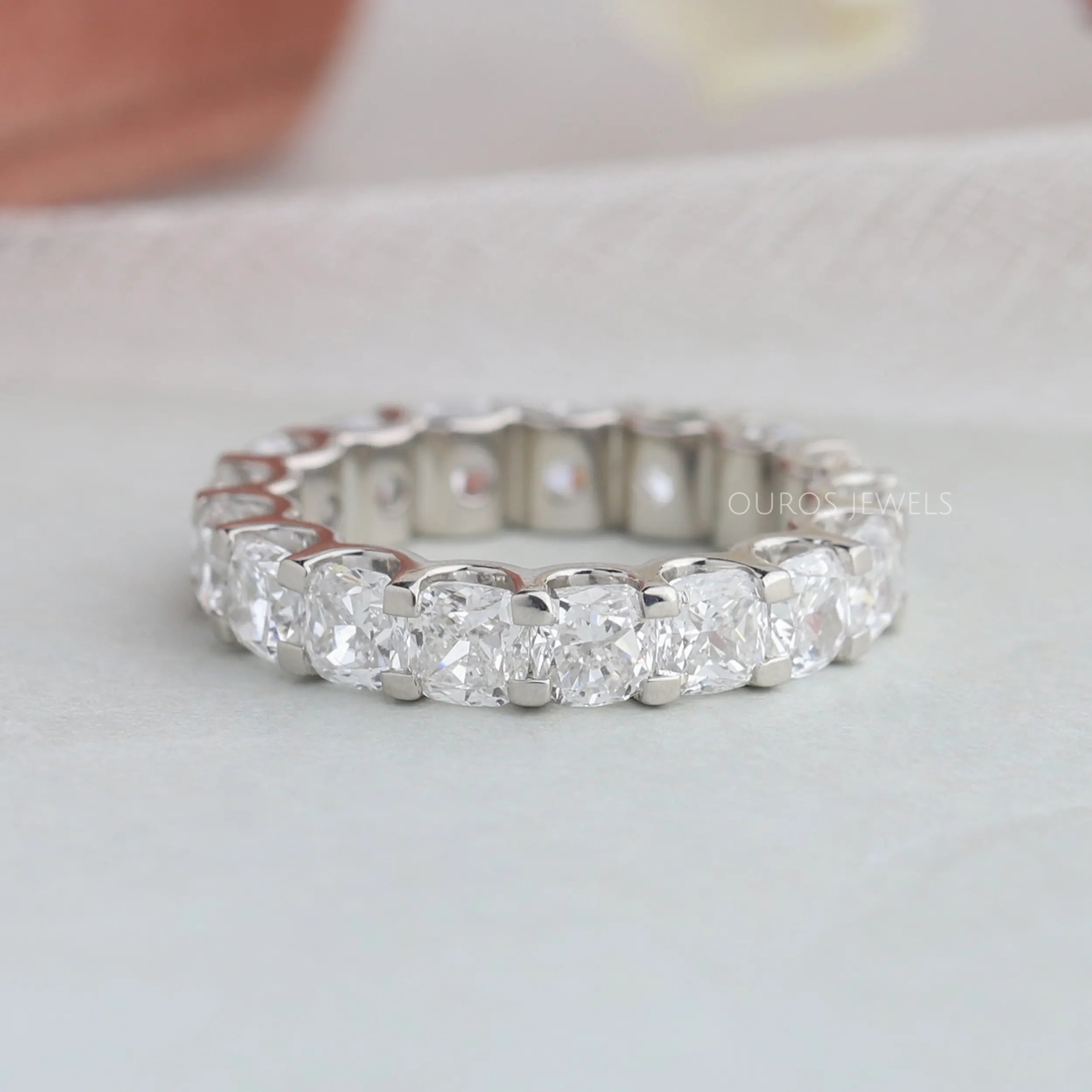 Cushion Cut Full Eternity Wedding Band