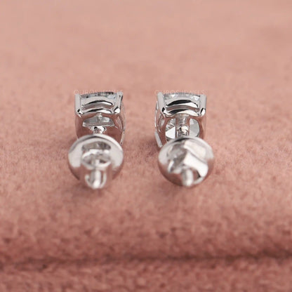 Cushion Blue Lab Diamond Stud Earring